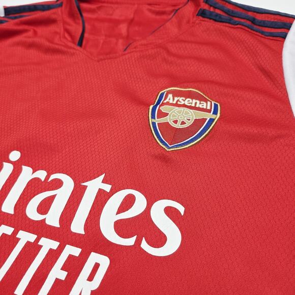 Arsenal Fly Emirates Jersey Victoria Concordia Crescit Adult Small Soccer Shirt - Picture 4 of 8